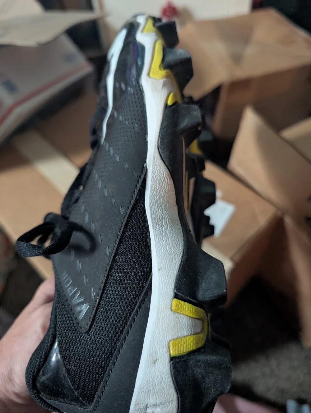 Nike Fastflex Vapor Cleats 7 Black White Yellow